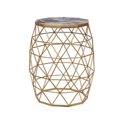 Marble Effect Wire Frame Side Table with Gold HALSEY
