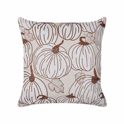 Velvet Cushion Pumpkin Pattern 45 x 45 cm Beige GOURD