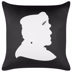 Throw Cushion FRANKLINIA Velvet 45 x 45 cm Black Abstract Pattern
