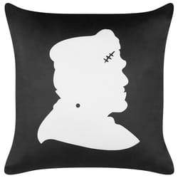 Throw Cushion FRANKLINIA Velvet 45 x 45 cm Black Abstract Pattern