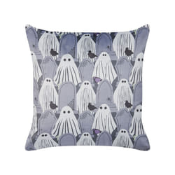 Velvet Cushion Ghost Pattern 45 x 45 cm Grey FANATE