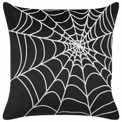 Throw Cushion LYCORIS Velvet 45 x 45 cm Black Abstract Pattern