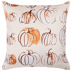 Throw Cushion CUCURBITA Velvet 45 x 45 cm Beige Plant Pattern
