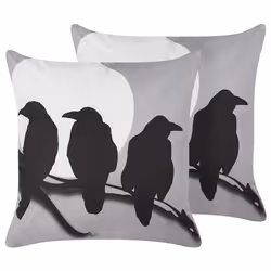Set of 2 Cushions Velvet Grey ORADEA 45 x 45 cm