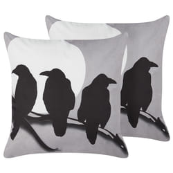 Set of 2 Cushions Velvet Grey ORADEA 45 x 45 cm