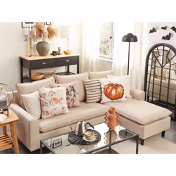 Set of 2 Velvet Cushion Skeleton Pattern 45 x 45 cm Beige MORTESTI