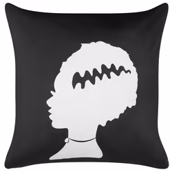 Throw Cushion MANDEVILLA Velvet 45 x 45 cm Black Abstract Pattern