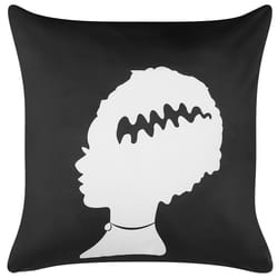 Throw Cushion MANDEVILLA Velvet 45 x 45 cm Black Abstract Pattern