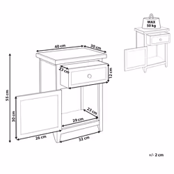 1 Drawer Bedside Table LAYOLA White