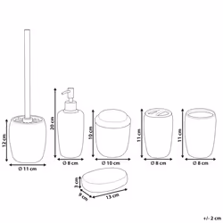 6-Piece Bathroom Accessories Set PALMILLA Ceramic Black