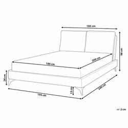 Bed Velvet MELLE 180 x 200 cm (EU Super King) Grey