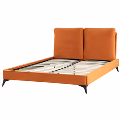 Bed Velvet MELLE 140 x 200 cm (EU Double) Orange - Additional view 5