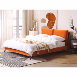 Bed Velvet MELLE 160 x 200 cm (EU King Size) Orange - Additional view 4