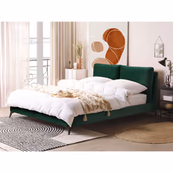 Bed Velvet MELLE 160 x 200 cm (EU King Size) Emerald Green