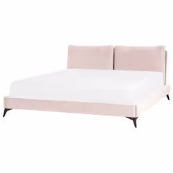 Bed Velvet MELLE 180 x 200 cm (EU Super King) Pastel Pink