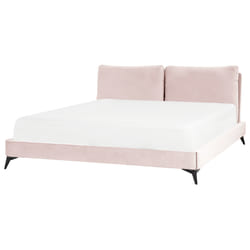 Bed Velvet MELLE 180 x 200 cm (EU Super King) Pastel Pink