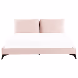 Bed Velvet MELLE 180 x 200 cm (EU Super King) Pastel Pink