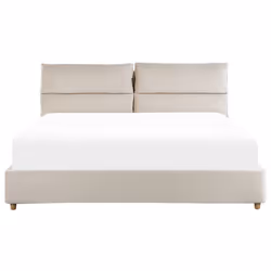 Ottoman Bed Velvet BATILLY 180 x 200 cm (EU Super King) Light Beige - Additional view 4