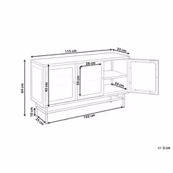 Glass Display Cabinet DEVON Metal 115 cm Black - Additional view 2