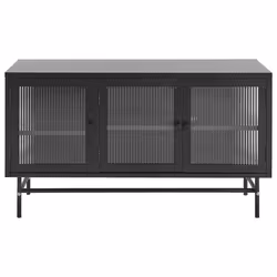 Glass Display Cabinet DEVON Metal 115 cm Black - Additional view 4