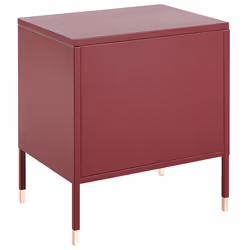 Bedside Table OSSETT Metal Dark Red