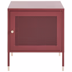 Bedside Table OSSETT Metal Dark Red