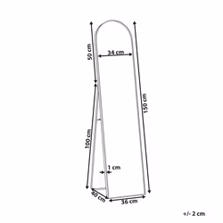 Standing Mirror BAGNOLET 150 cm Metal Silver