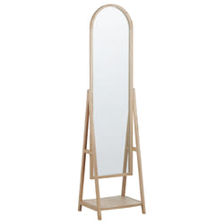 Standing Mirror with Shelf CHAMBERY 170 cm Wood Light Brown