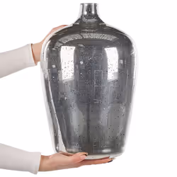Flower Vase KACHORI Glass 40 cm Silver