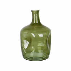 Glass Flower Vase 30 cm Green KERALA