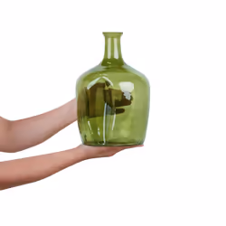 Glass Flower Vase 30 cm Green KERALA