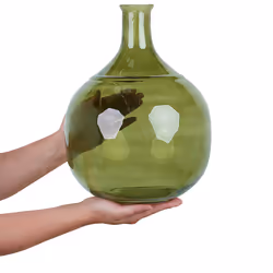 Flower Vase ACHAAR Glass 34 cm Olive Green