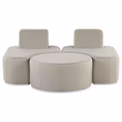 Garden Lounge Set with Table 2 Seater FABRO Modular Light Grey