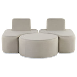 Garden Lounge Set with Table 2 Seater FABRO Modular Light Grey
