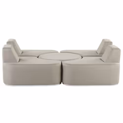 Garden Lounge Set with Table 4 Seater FABRO Modular Light Grey