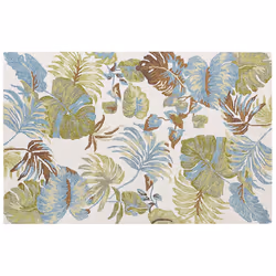 Wool Area Rug Leaves Motif  140 x 200 cm Multicolour KINIK