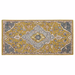 Wool Area Rug  80 x 150 cm Yellow and Blue MUCUR