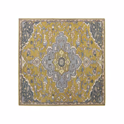 Wool Area Rug 200x 200 cm Yellow and Blue MUCUR