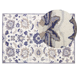 Wool Area Rug 140 x 200 cm Beige and Blue KUMRU