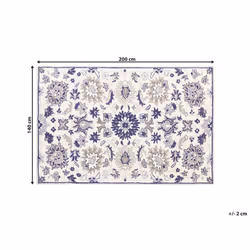 Wool Area Rug 140 x 200 cm Beige and Blue KUMRU