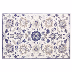 Wool Area Rug 140 x 200 cm Beige and Blue KUMRU