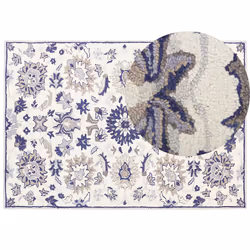Wool Area Rug 160 x 230 cm Beige and Blue KUMRU