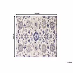 Wool Area Rug 200 x 200 cm Beige and Blue KUMRU