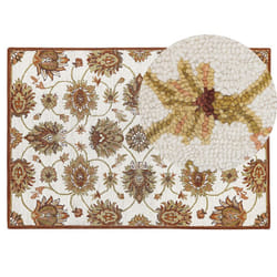 Wool Area Rug 140 x 200 cm Beige and Brown EZINE
