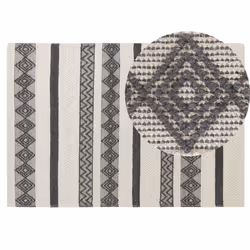 Wool Area Rug 140 x 200 cm Beige and Grey DAVUTLAR
