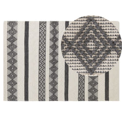 Wool Area Rug 140 x 200 cm Beige and Grey DAVUTLAR