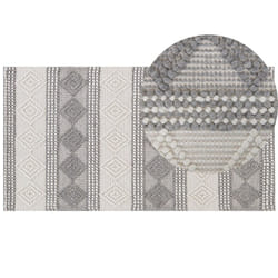 Wool Area Rug 80 x 150 cm Beige and Grey BOZOVA