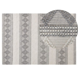 Wool Area Rug 140 x 200 cm Beige and Grey BOZOVA