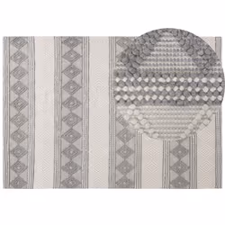 Wool Area Rug 160 x 230 cm Beige and Grey BOZOVA