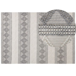 Wool Area Rug 160 x 230 cm Beige and Grey BOZOVA